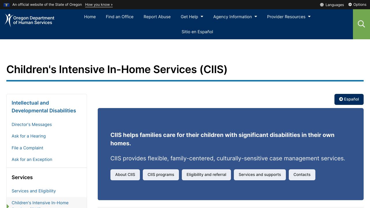 Children's Intensive In-Home Services (CIIS)